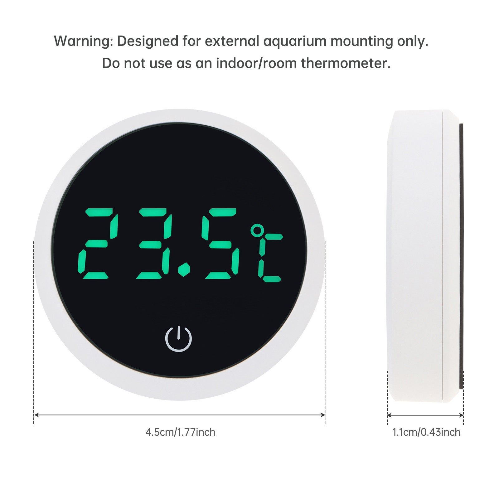 Cordless Digital Aquarium Thermometer LED Display Electronic Fish Tank Water Temperature Measurement Control Temp Meter Gauge