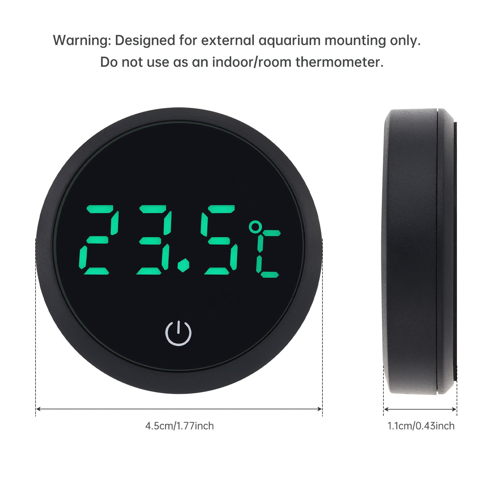Cordless Digital Aquarium Thermometer LED Display Electronic Fish Tank Water Temperature Measurement Control Temp Meter Gauge