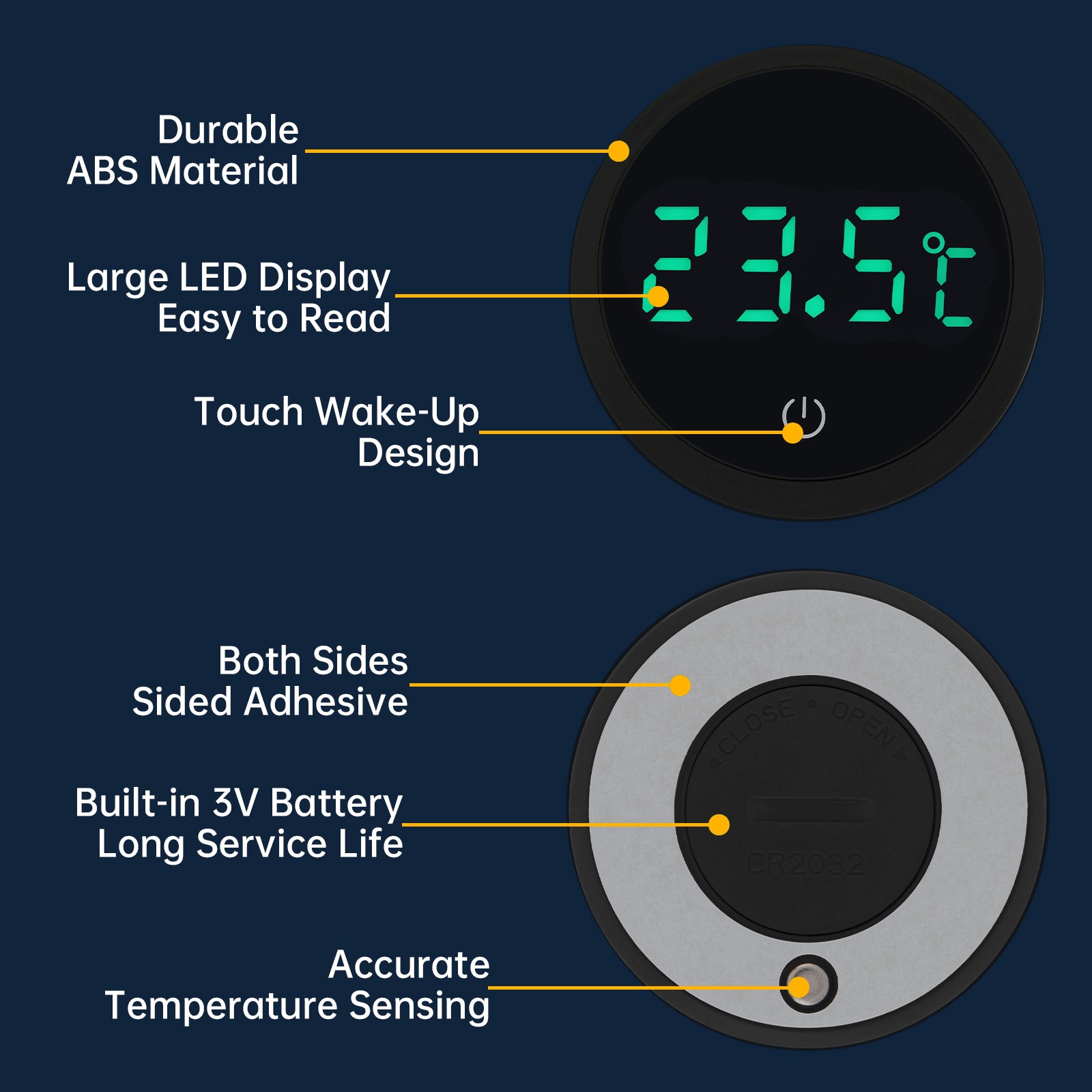Cordless Digital Aquarium Thermometer LED Display Electronic Fish Tank Water Temperature Measurement Control Temp Meter Gauge