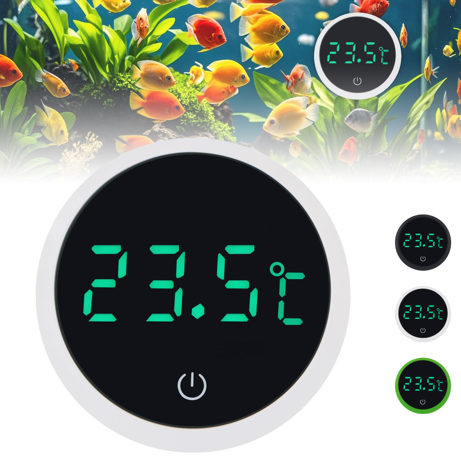 Cordless Digital Aquarium Thermometer LED Display Electronic Fish Tank Water Temperature Measurement Control Temp Meter Gauge