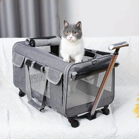 Extra Large Portable Pet Trolley Case, Detachable Dog Trolley Case, Large Foldable Pet Bag Cat Travel Carrier Bag - Play Paws Toys