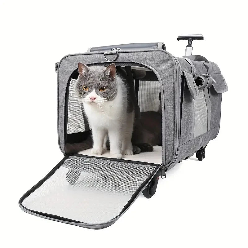 Extra Large Portable Pet Trolley Case, Detachable Dog Trolley Case, Large Foldable Pet Bag Cat Travel Carrier Bag - Play Paws Toys