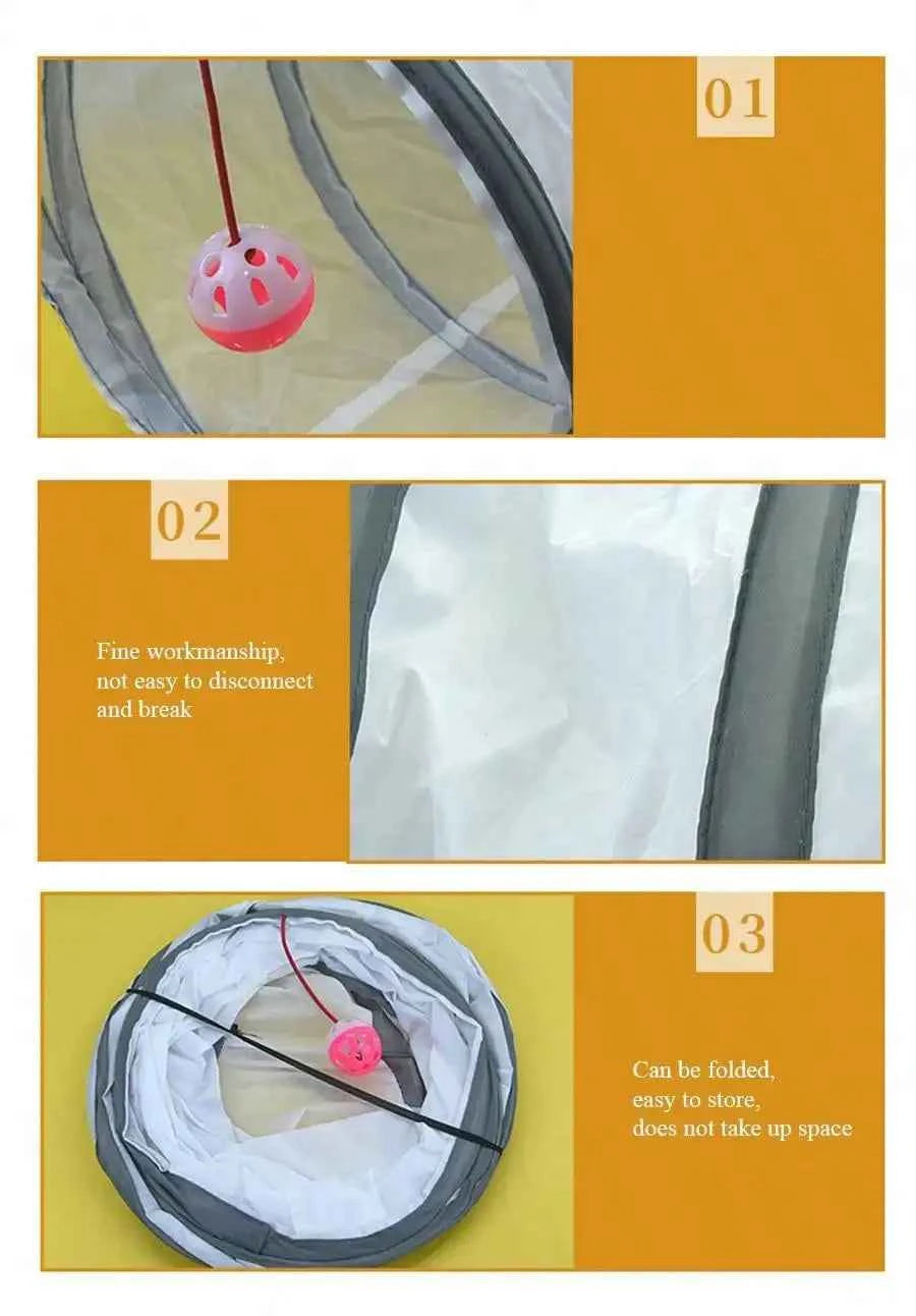 White Cat Tunnel Pet Supplies Funny Kitten Toys Foldable Toys For Cat Pet Training Interactive Fun Toy Play Tunnel Tube
