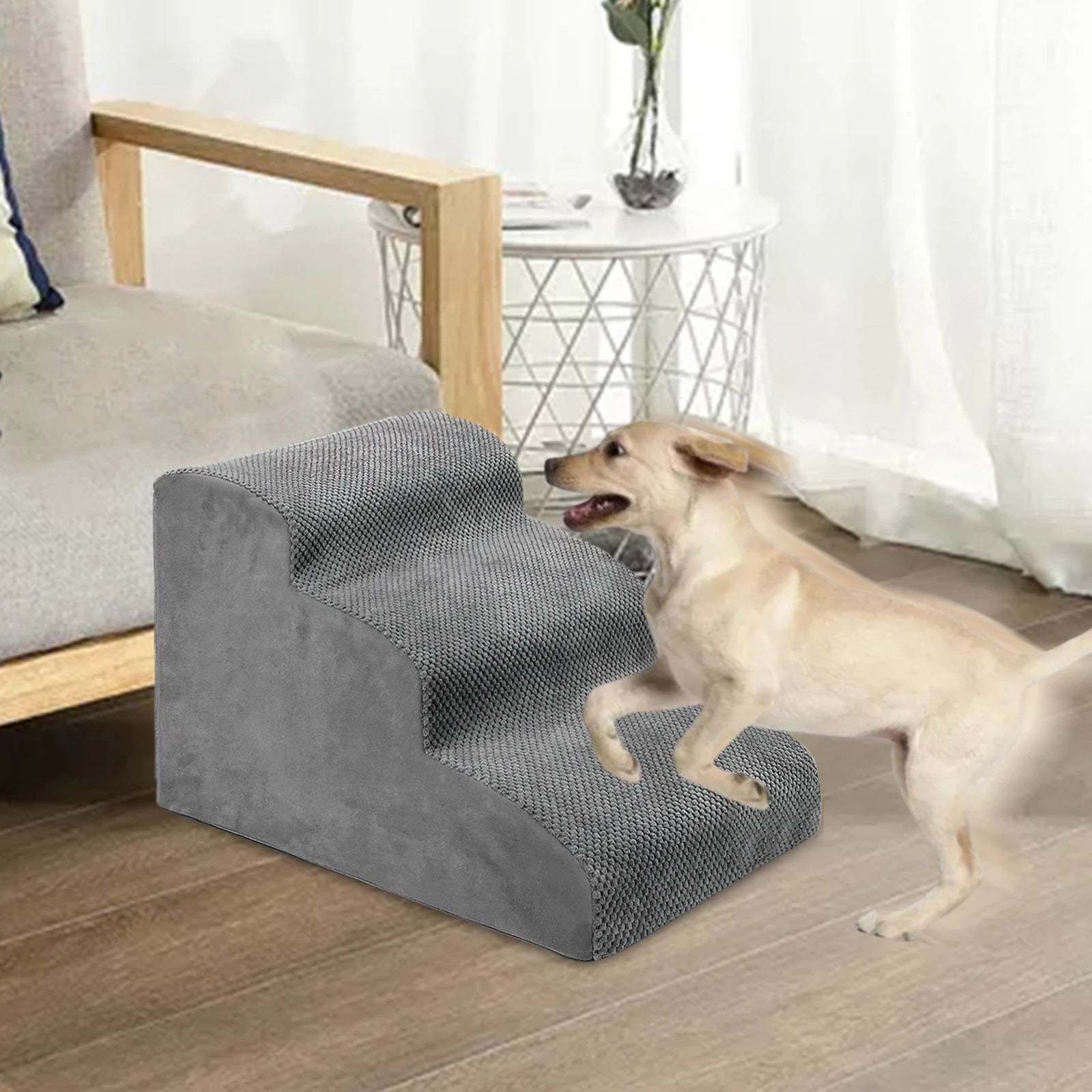 Pet Dog Ladder Pet Stairs Couch Cat Ramp High Bed Cat Rabbits Small Large Dogs Nonslip Washable Kitty Kitten Bedding Cat Stair