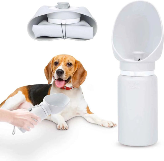Portable Dog Cat Water Bowl, 550ml Foldable Leak-proof Water Bottle, Dog Travel Water Bottle, Leak Proof Water Dispenser for Dogs, Pet Feeder Bowl