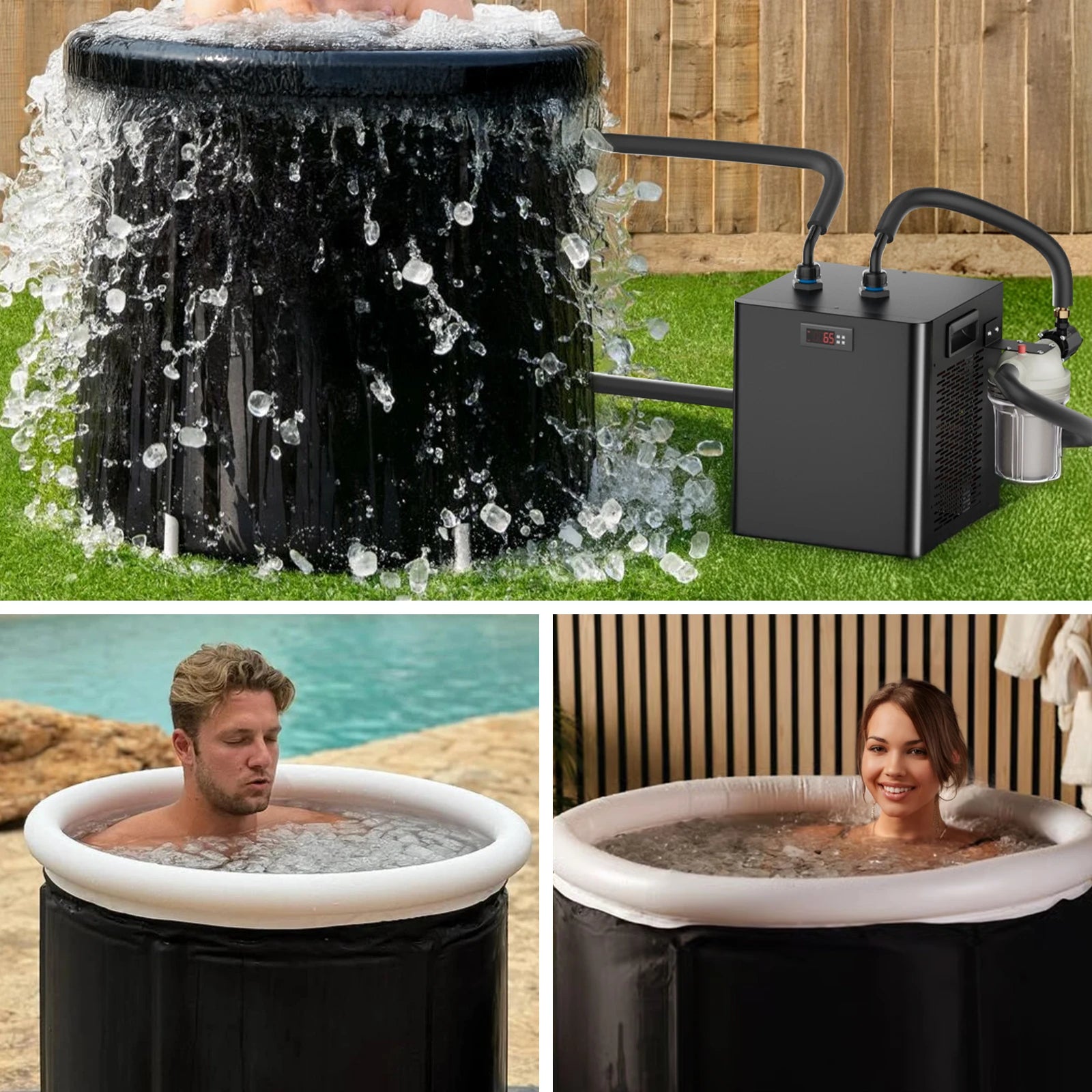 Ice Bath Water Chiller for Cold Plunge Tubs, 1/3 HP Cold Plunge Chiller Built-in Filter & Pump for Ice Bath Cold Therapy Recover