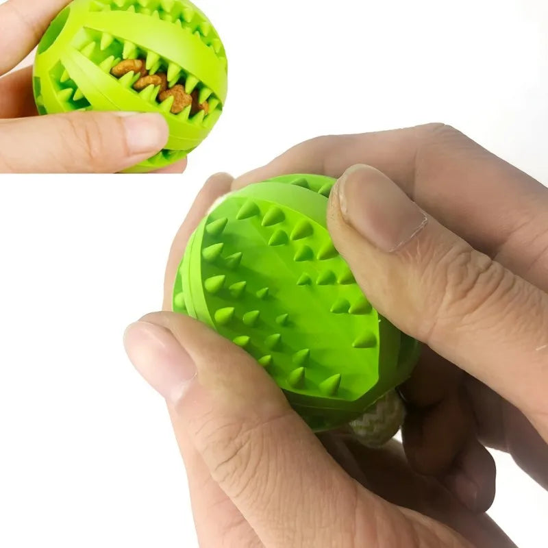 Interactive Dog Toy Tug Rope, Treat Dispenser Ball, Chew Toy for Large Breeds, Durable & Dental Health (Colors Vary)