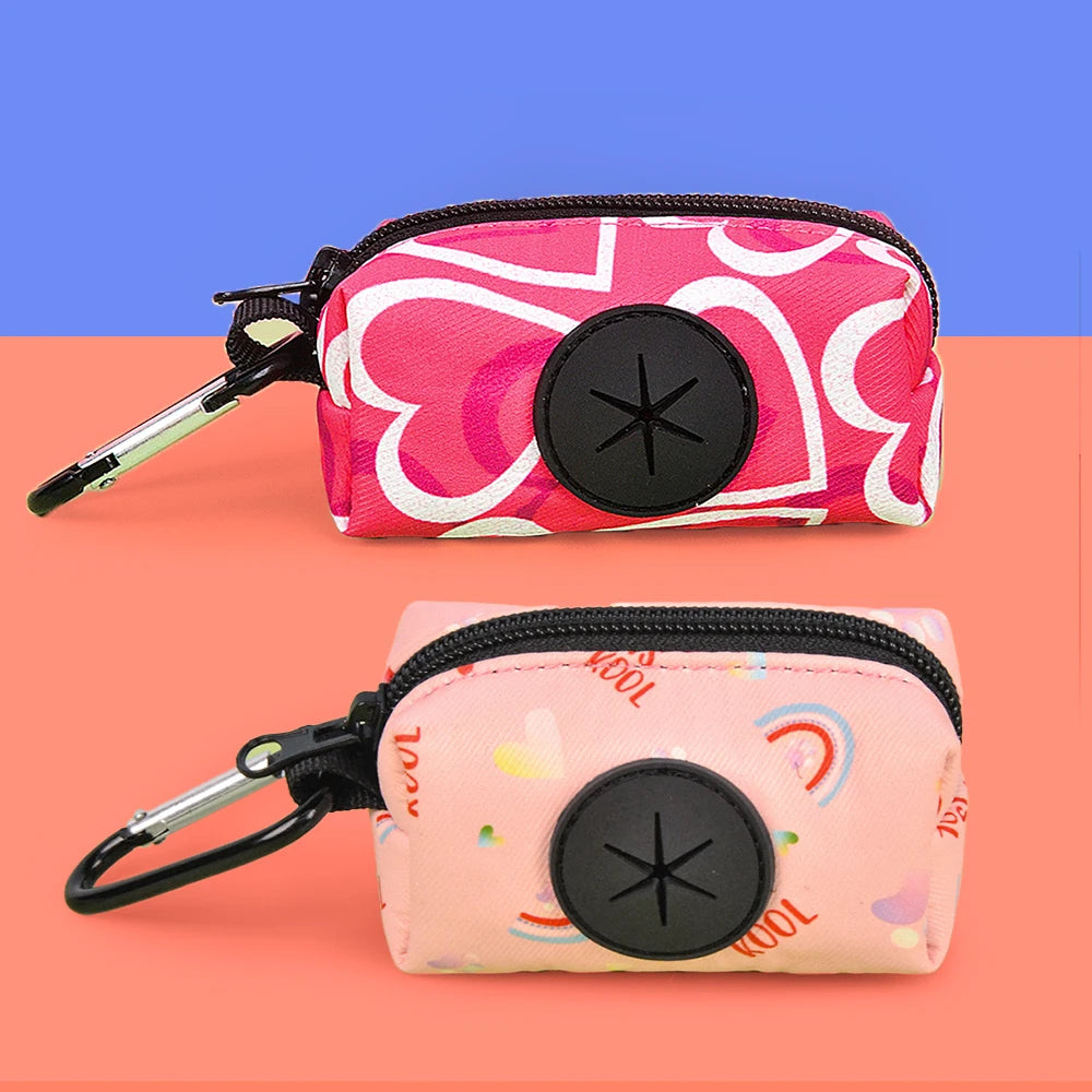 2pcs uniquely designed pet poop bag set fits all dog leashes no built-in bag and leash a must-have for pet owners