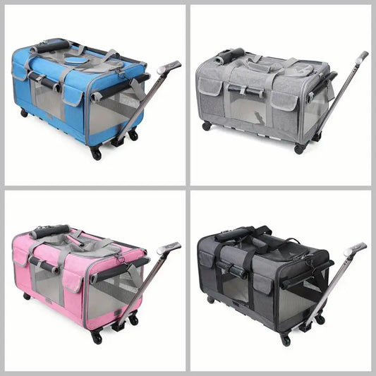 Extra Large Portable Pet Trolley Case, Detachable Dog Trolley Case, Large Foldable Pet Bag Cat Travel Carrier Bag - Play Paws Toys