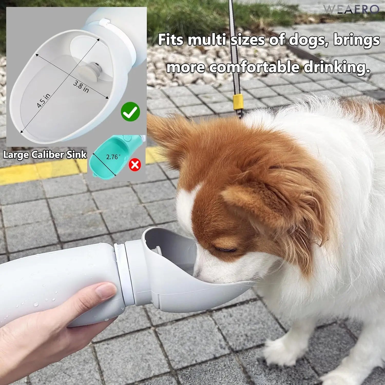 Portable Dog Cat Water Bowl, 550ml Foldable Leak-proof Water Bottle, Dog Travel Water Bottle, Leak Proof Water Dispenser for Dogs, Pet Feeder Bowl