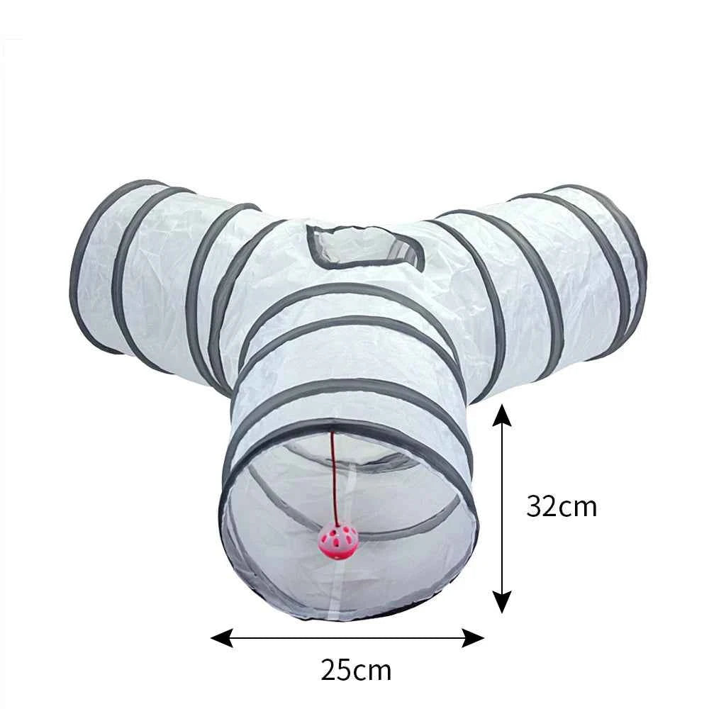 White Cat Tunnel Pet Supplies Funny Kitten Toys Foldable Toys For Cat Pet Training Interactive Fun Toy Play Tunnel Tube