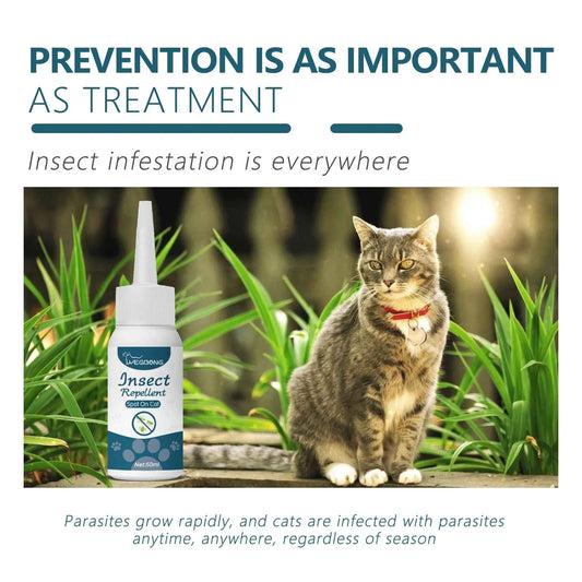 50ML Pet Anti-flea Tick Drops for Cats and Dogs Natural Formula Skin Cleaning Fast-acting Protection Deworming for Pet Care