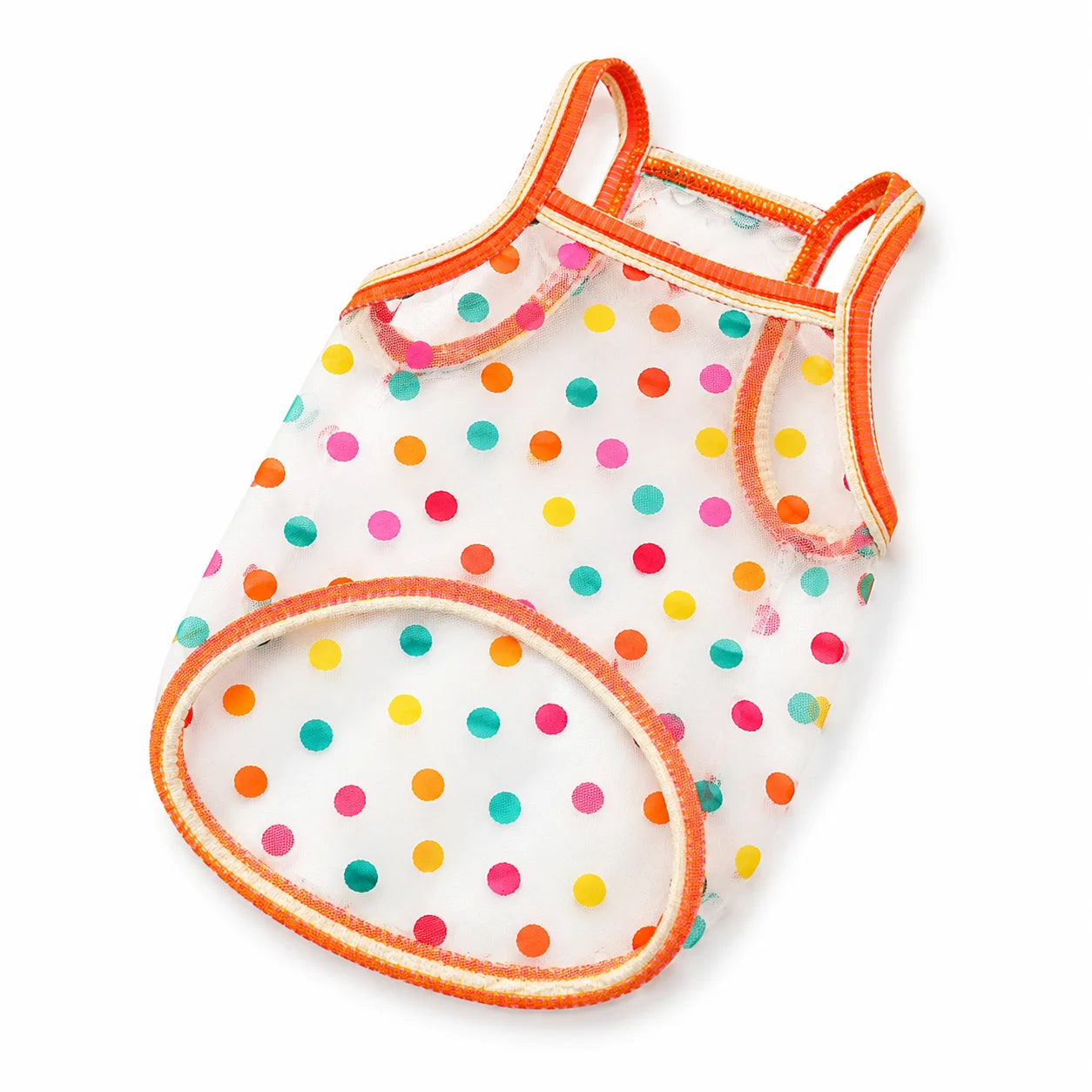 Size S Summer Pet Mesh Tank Top Colorful Polka Dot Lightweight Breathable Sun Protection Puppy Kitten Sleeveless Vest For Small Dogs Cats 3.3-5.5lb Teddy Bichon French Bulldog Corgi