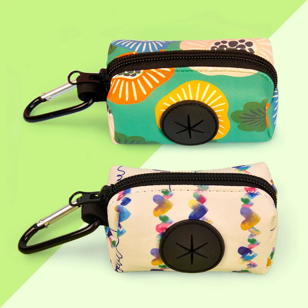 2pcs uniquely designed pet poop bag set fits all dog leashes no built-in bag and leash a must-have for pet owners