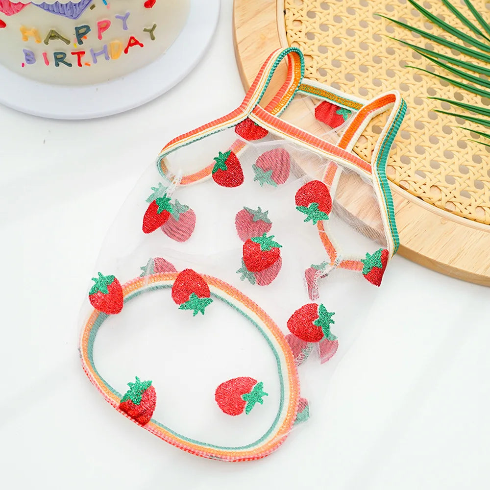 Size S Summer Pet Mesh Tank Top Colorful Polka Dot Lightweight Breathable Sun Protection Puppy Kitten Sleeveless Vest For Small Dogs Cats 3.3-5.5lb Teddy Bichon French Bulldog Corgi