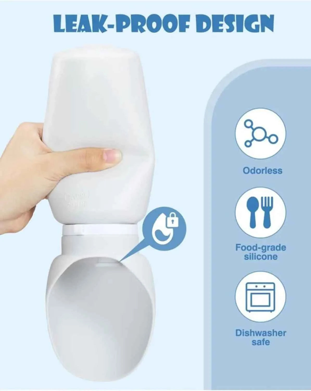 Portable Dog Cat Water Bowl, 550ml Foldable Leak-proof Water Bottle, Dog Travel Water Bottle, Leak Proof Water Dispenser for Dogs, Pet Feeder Bowl