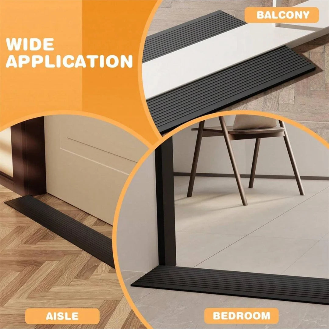 1PC 0.9mx5cm Multi-Purpose Ramp Mat Door Threshold Ramp- Self-Adhesive, Durable, Non-Slip, Suitable for Robotic Vacuums