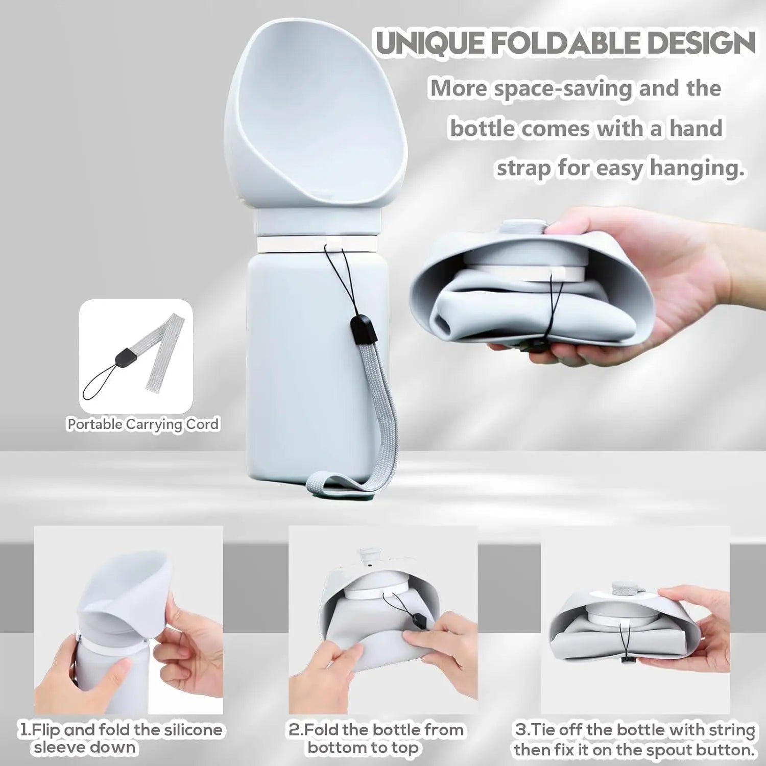 Portable Dog Cat Water Bowl, 550ml Foldable Leak-proof Water Bottle, Dog Travel Water Bottle, Leak Proof Water Dispenser for Dogs, Pet Feeder Bowl