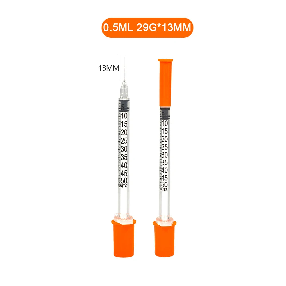 30PACK 0.3ml 0.5ml 1ml Disposable Individually Wrapped Insulin Syringe for Animals,Lab