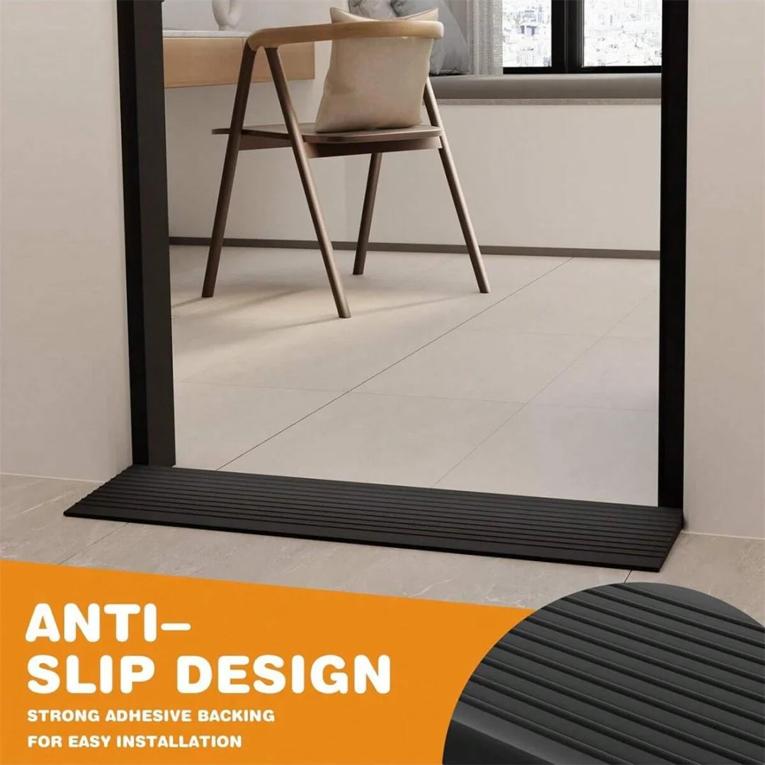 1PC 0.9mx5cm Multi-Purpose Ramp Mat Door Threshold Ramp- Self-Adhesive, Durable, Non-Slip, Suitable for Robotic Vacuums