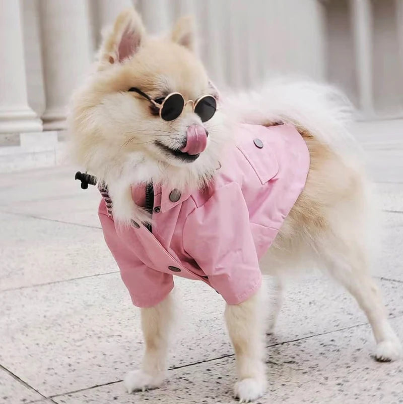 Waterproof Pet Dog Coat for Small Medium Large Dogs Windproof Jacket Dog Raincoat Dog Sport Hoodies Pet Clothes pink yellow
