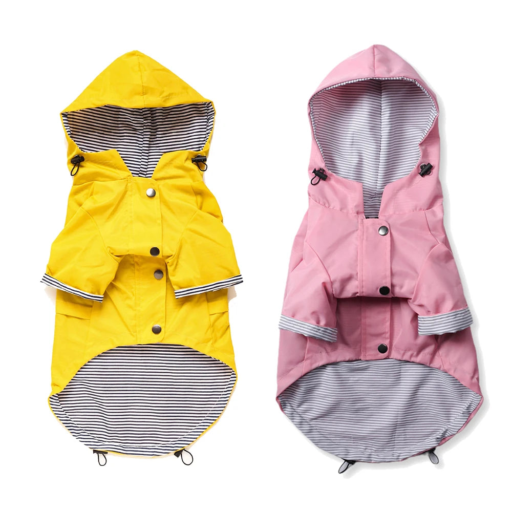 Waterproof Pet Dog Coat for Small Medium Large Dogs Windproof Jacket Dog Raincoat Dog Sport Hoodies Pet Clothes pink yellow
