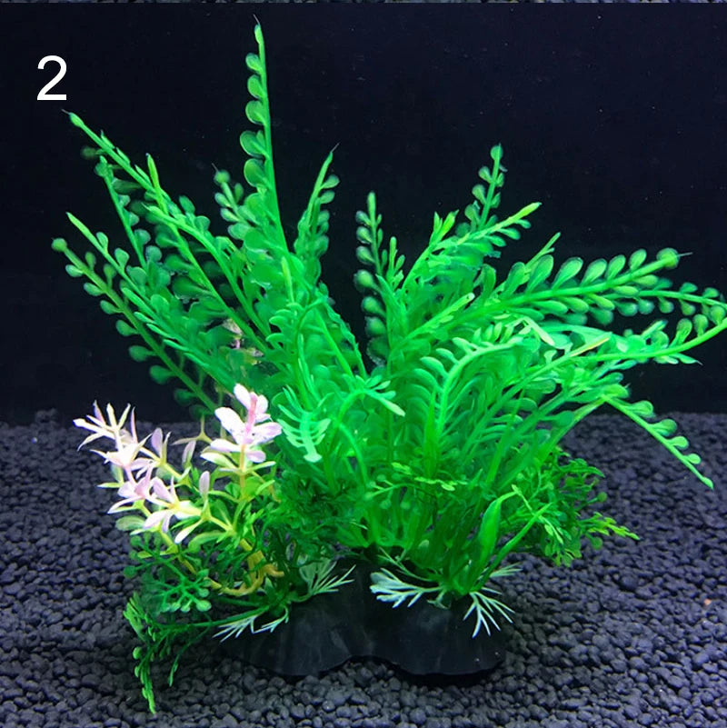 Artificial Aquarium Decor Plants Water Plastic Ornament Aquatic Plant Fish Tank Grass Decoration Accessories 14cm 12 Kinds