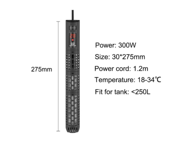 SUNSUN Aquarium Submersible Heater Fish Tank LCD Display Digital Adjustable Water Heating Rod Constant Temperature Control Warm