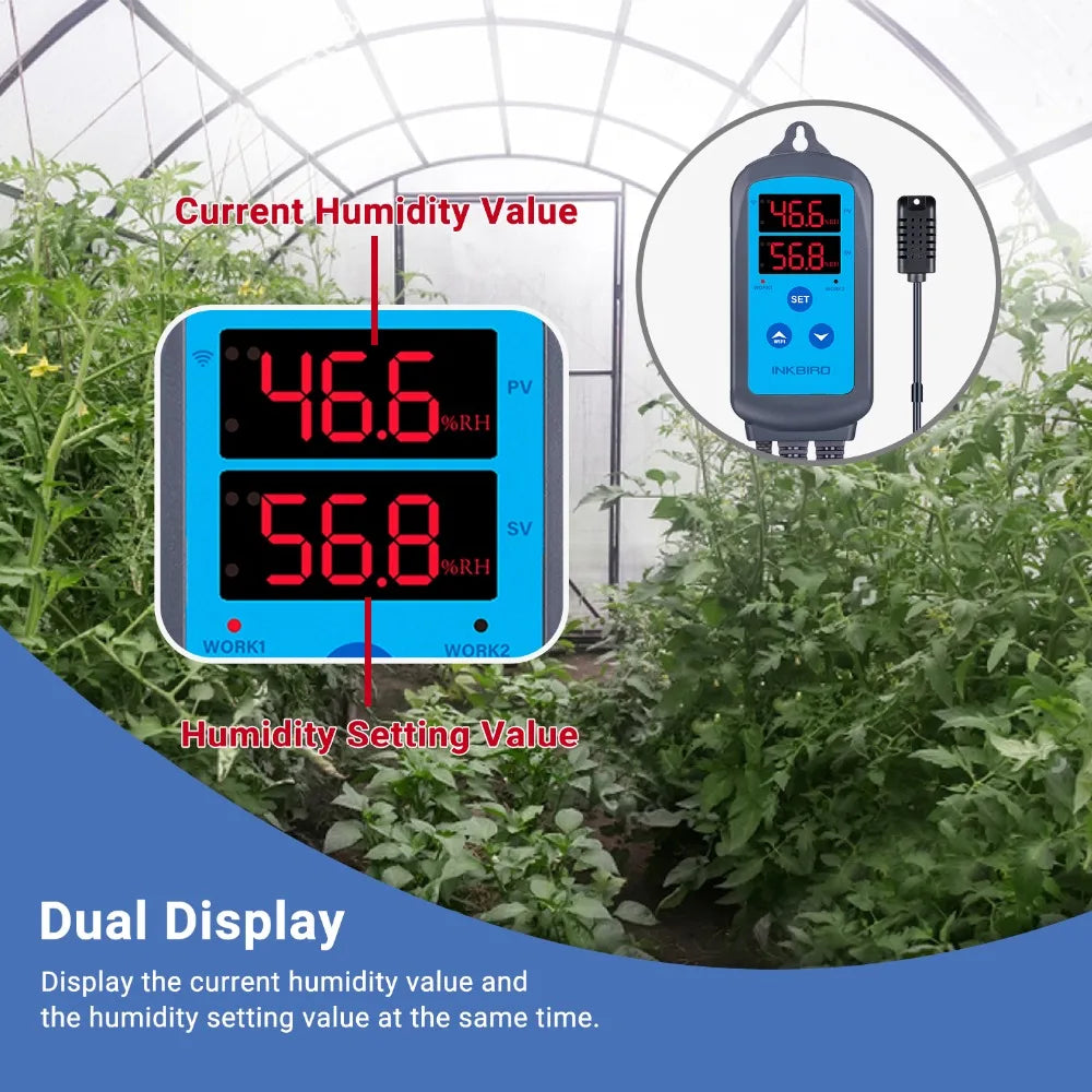 INKBIRD IHC-200 & 200 WiFi EU Socket&Plug Digital Humidity Controller for Household Humidifying and Dehumidifying for Free APP