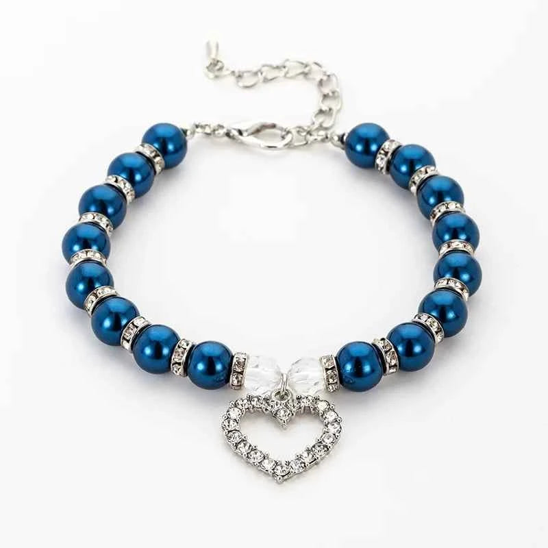 Rhinestone Pet Collar Puppy Dog Cat Imitation Pearl Necklace Pet Accessories Lovely Fashion Pets Dogs Cats Collar