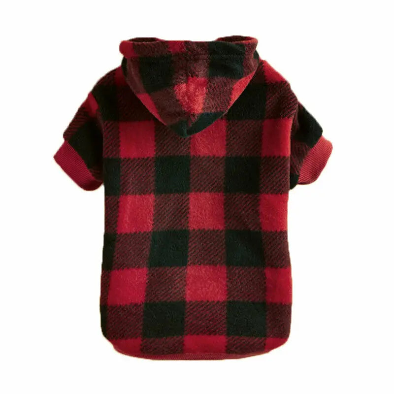 Plaid Winter Warm Pet Dog Cat Clothes Hoodies Sweater Clothing Puppy Coat Jacket Cute Puppy Outfit Pet Jacket Coat Clothing - Play Paws Toys
