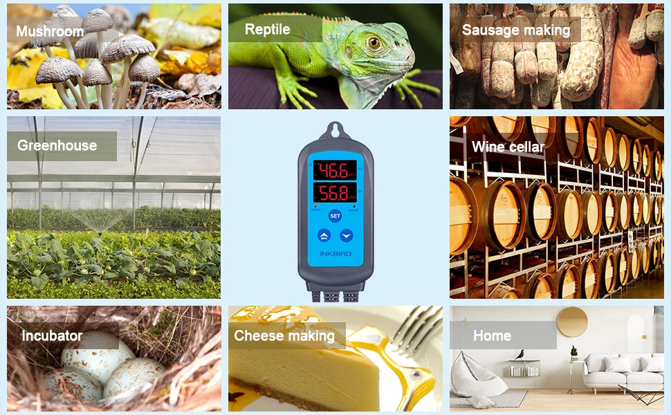 INKBIRD IHC-200 & 200 WiFi EU Socket&Plug Digital Humidity Controller for Household Humidifying and Dehumidifying for Free APP