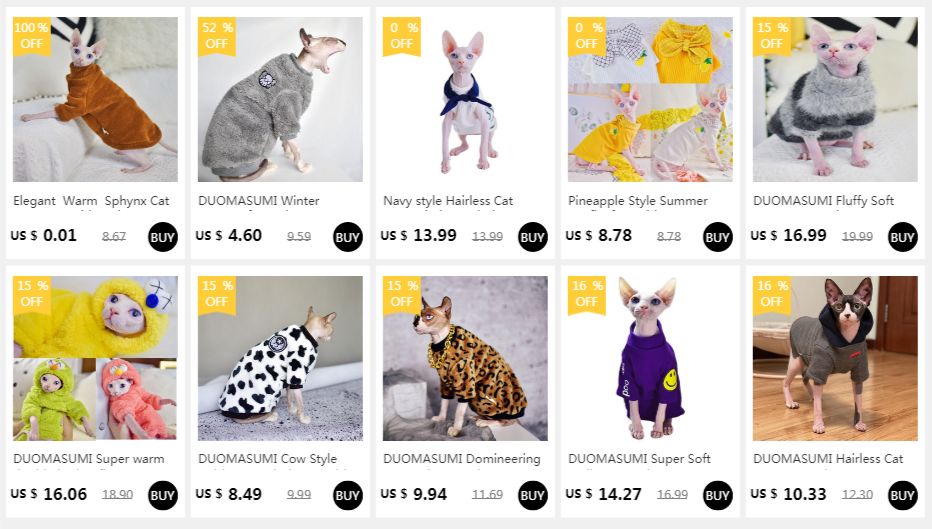 DUOMASUMI Soft Double-sided FluffY Winter Jacket Warmth Coat for cat Thickening Sphinx Sphynx Cat Clothes  Hairless Cat Outfits - Play Paws Toys