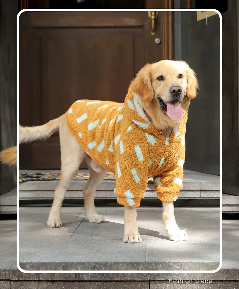 HOOPET 3XL-7XL Winter Thick Big Dog Clothes Lambs Wool Jacket for Medium Large Dogs Windproof Coat Pet Accessories