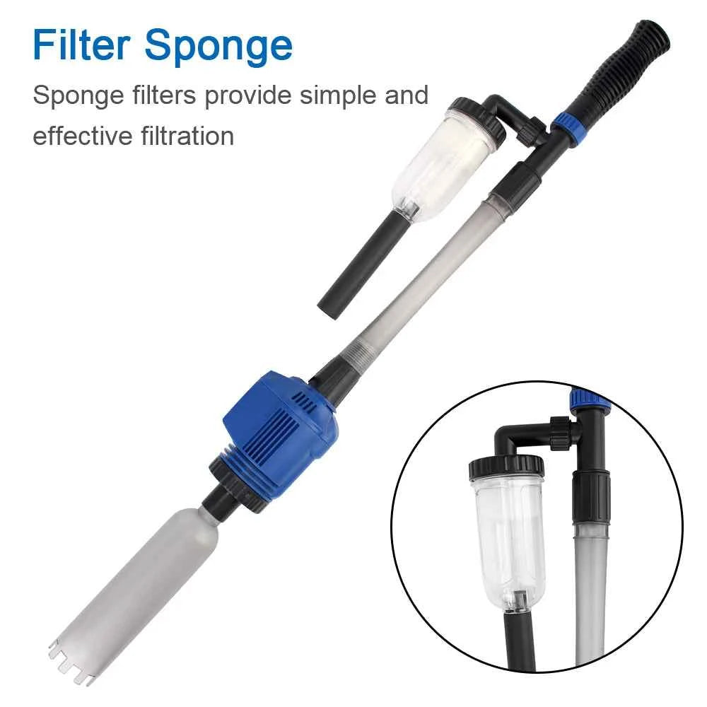 Electric Siphon Filter Fish Tank Sand Washer US Plug Aquarium Siphon Operated Cleaner Vacuum Gravel Water Changer