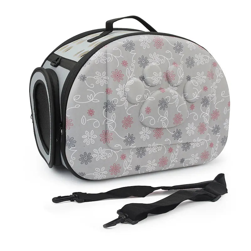 Travel Pet Bag Cat Flower Carriers Bags Breathable Pink Folding Small Dog Outdoor Shoulder Bag Folding Cats Carrying - Play Paws Toys