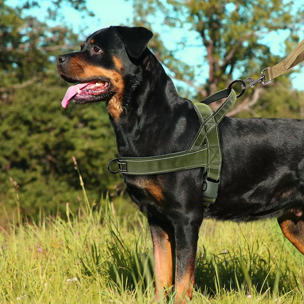 Reflective No Pull Nylon Dog Harness Adjustable Pet Walking Training Harness Vest For Medium Large Dogs Pitbull German Shepherd