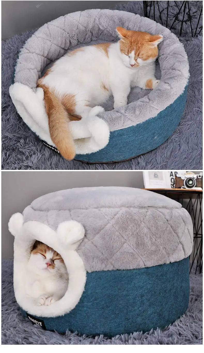 HOOPET Cat Bed House Soft Plush Kennel Puppy Cushion Small Dogs Cats Nest Winter Warm Sleeping Pet Dog Bed Pet Mat Supplies - Play Paws Toys
