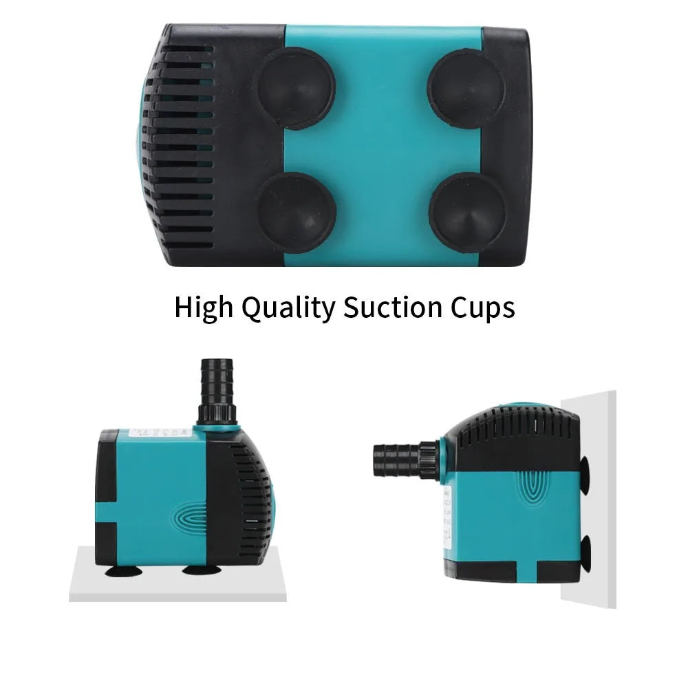 Aquarium Submersible Water Pump 3-60W  Fountain Filter Fish Pond Quiet Water Pump Tank Fountain Side Suction Pump EU US UK Plug