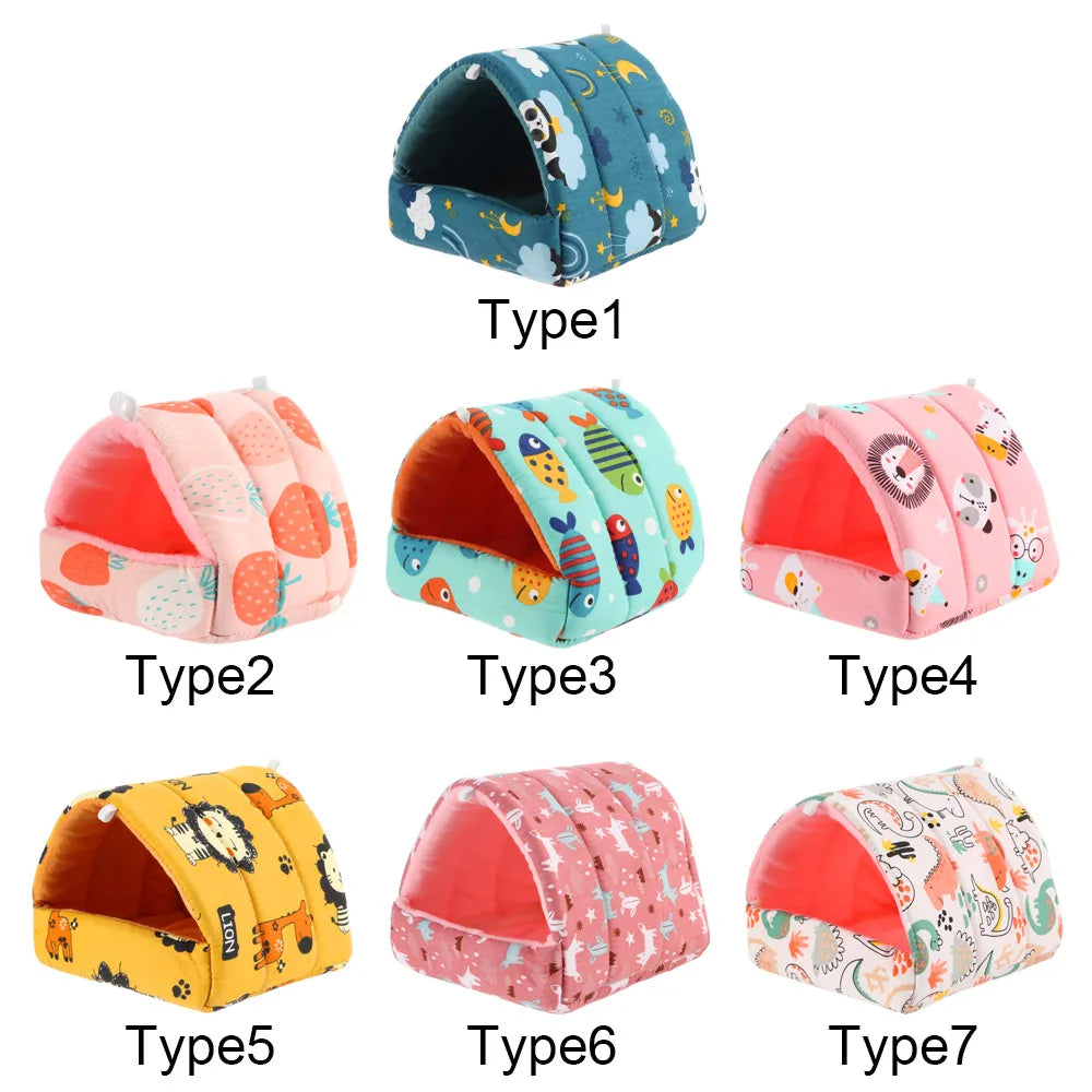 Cartoon Warm Sleeping Bed Nest for Rabbits & Guinea Pigs