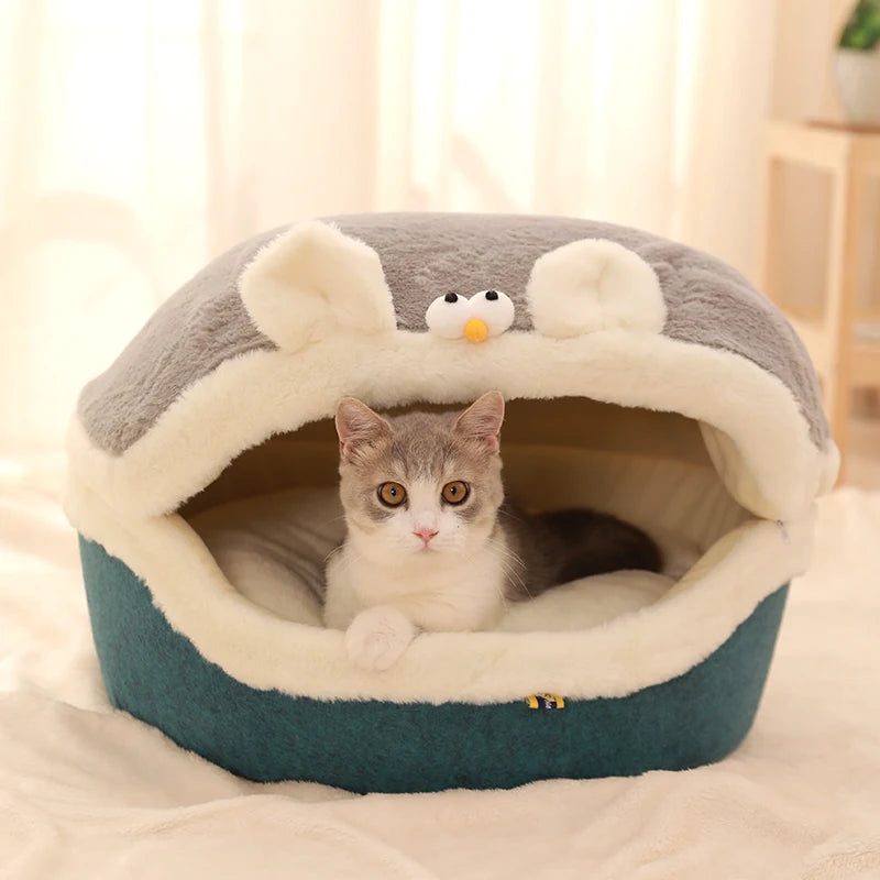 HOOPET Cat Bed House Soft Plush Kennel Puppy Cushion Small Dogs Cats Nest Winter Warm Sleeping Pet Dog Bed Pet Mat Supplies - Play Paws Toys