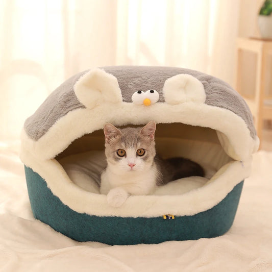 HOOPET Cat Bed House Soft Plush Kennel Puppy Cushion Small Dogs Cats Nest Winter Warm Sleeping Pet Dog Bed Pet Mat Supplies - Play Paws Toys