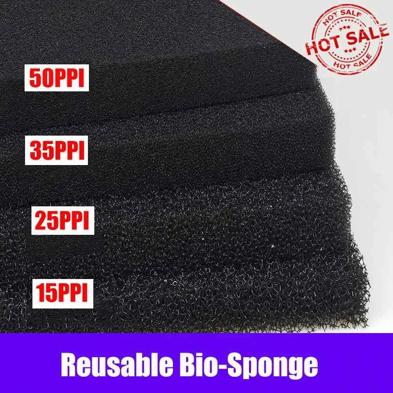 Reusable Biochemical Sponge Water Filter Fish Tank Pond Foam Bio-sponge Filter Aquarium Accessories Black