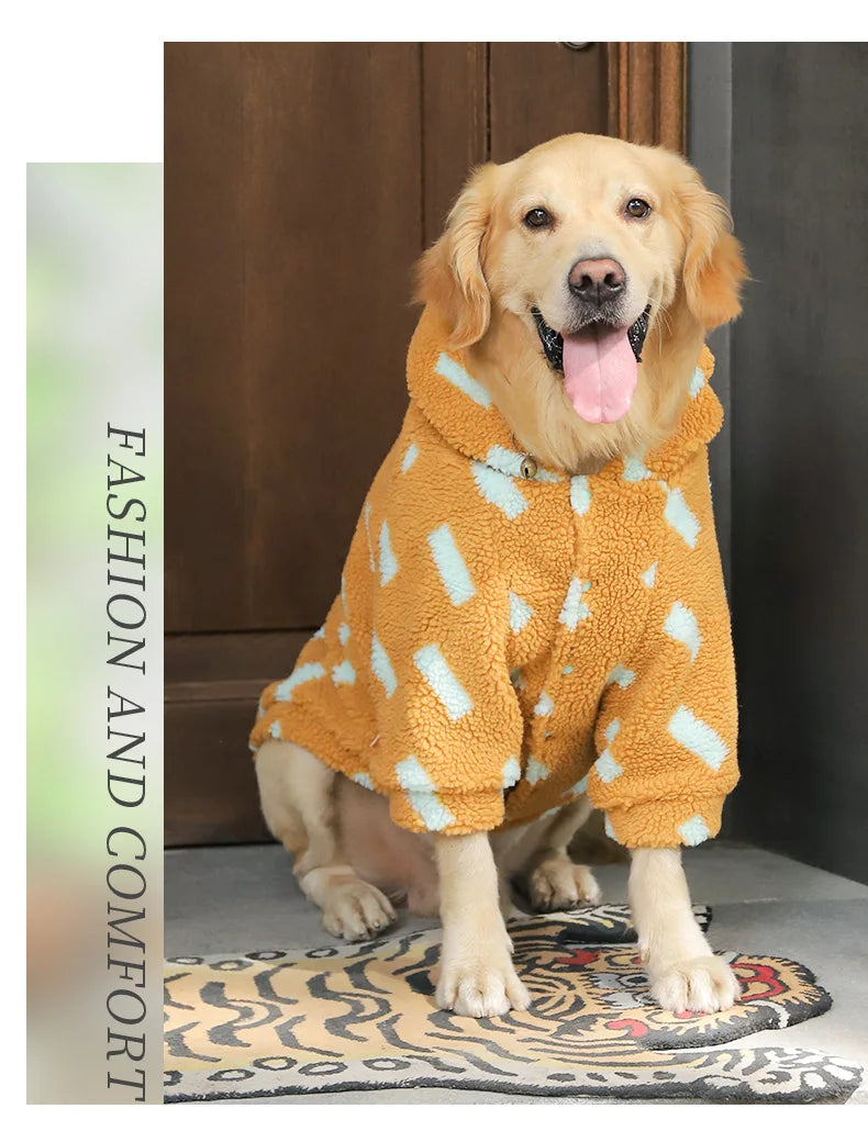 HOOPET 3XL-7XL Winter Thick Big Dog Clothes Lambs Wool Jacket for Medium Large Dogs Windproof Coat Pet Accessories