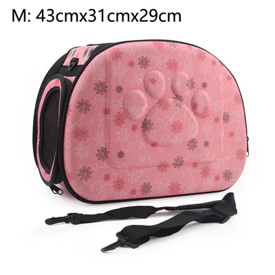 Travel Pet Bag Cat Flower Carriers Bags Breathable Pink Folding Small Dog Outdoor Shoulder Bag Folding Cats Carrying - Play Paws Toys