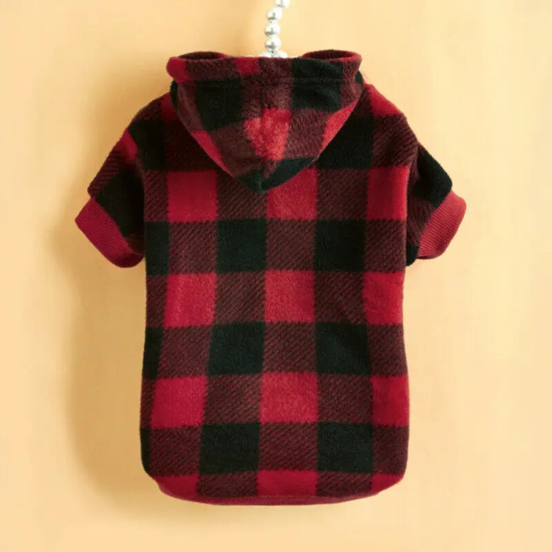Plaid Winter Warm Pet Dog Cat Clothes Hoodies Sweater Clothing Puppy Coat Jacket Cute Puppy Outfit Pet Jacket Coat Clothing - Play Paws Toys