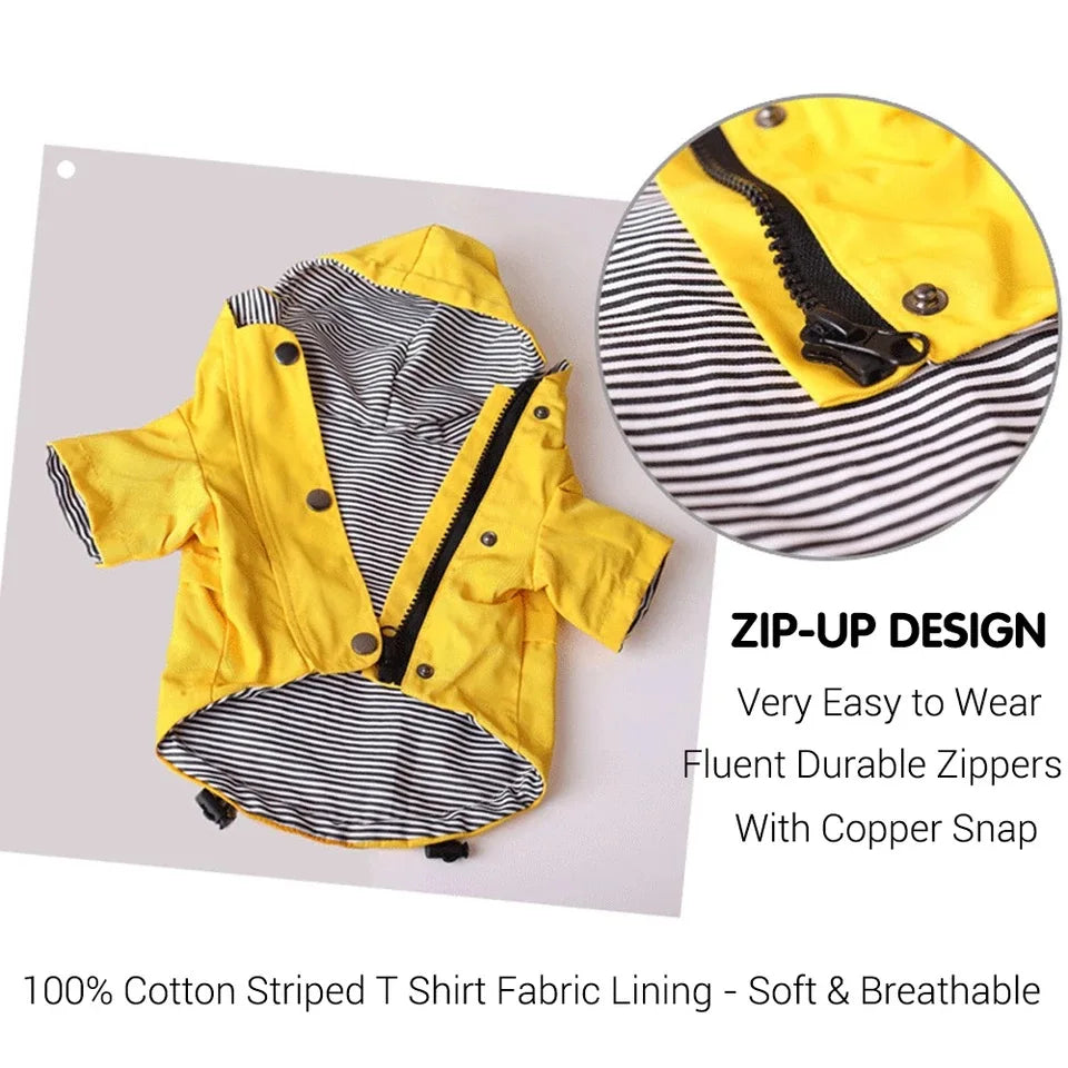 Waterproof Pet Dog Coat for Small Medium Large Dogs Windproof Jacket Dog Raincoat Dog Sport Hoodies Pet Clothes pink yellow