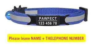 Reflective Cat Safety Buckle Collar Adjustable Custom Personalized ID Free Engraving Nylon Puppy Kittens Necklace