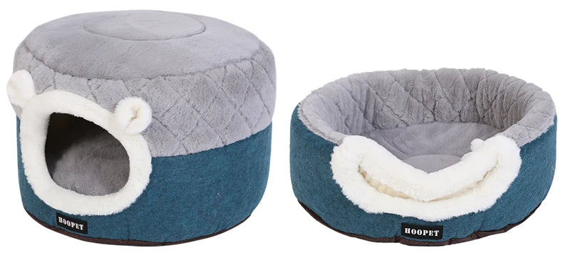 HOOPET Cat Bed House Soft Plush Kennel Puppy Cushion Small Dogs Cats Nest Winter Warm Sleeping Pet Dog Bed Pet Mat Supplies - Play Paws Toys