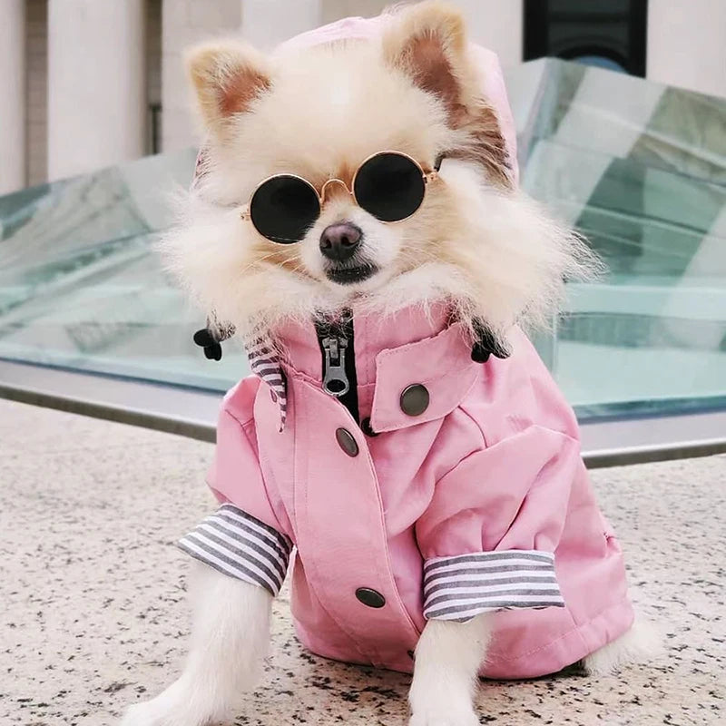 Waterproof Pet Dog Coat for Small Medium Large Dogs Windproof Jacket Dog Raincoat Dog Sport Hoodies Pet Clothes pink yellow